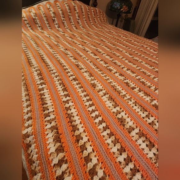 Vintage Handmade Crochet Blanket - Picture 7 of 11